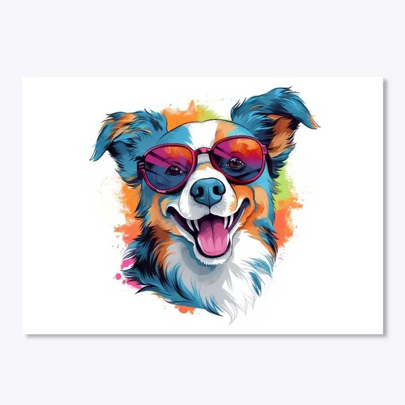 A vector of a cute happy dog